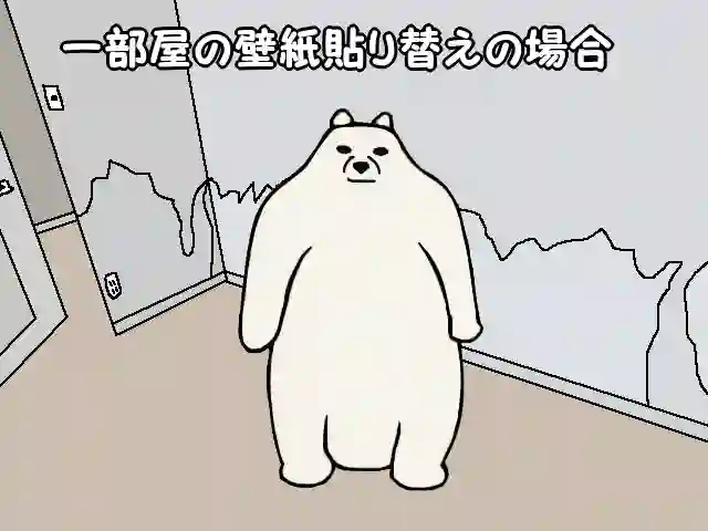 「一部屋の壁紙貼り替えの場合」の挿絵