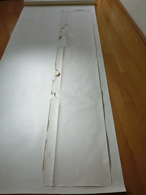剥がした壁紙の状態