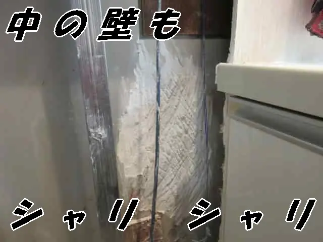 良く見ると奥の壁まで犬にほじられている状態